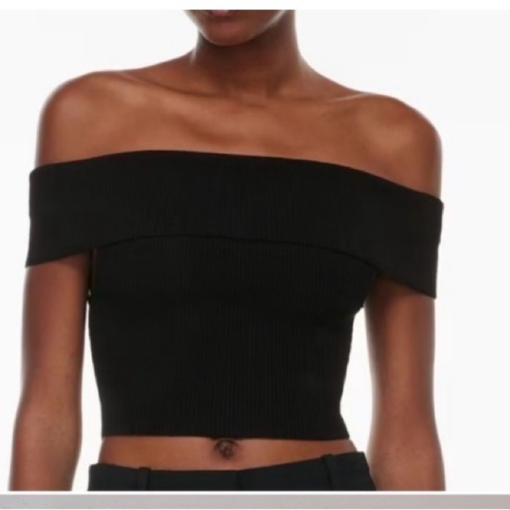 Aritzia Sculpt Knit off the shoulder ribbed top